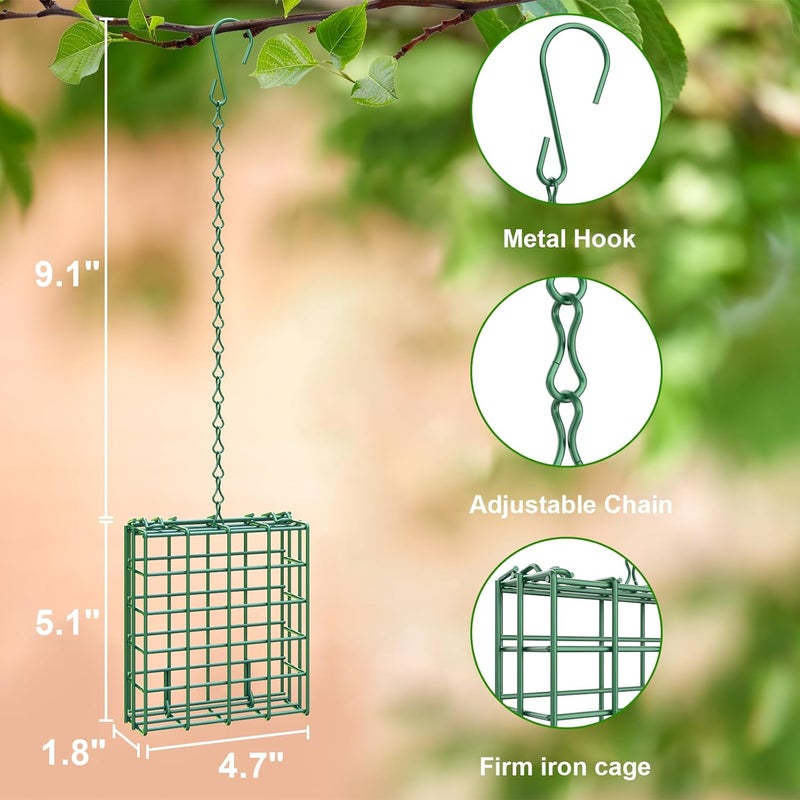 Trieez Bird Feeder for Outdoors, Suet Feeder Hanging Bird Feeder, Hanging for Garden Yard Outside - Single Suet Cake Feeders fo Attracting Birds - Image 2